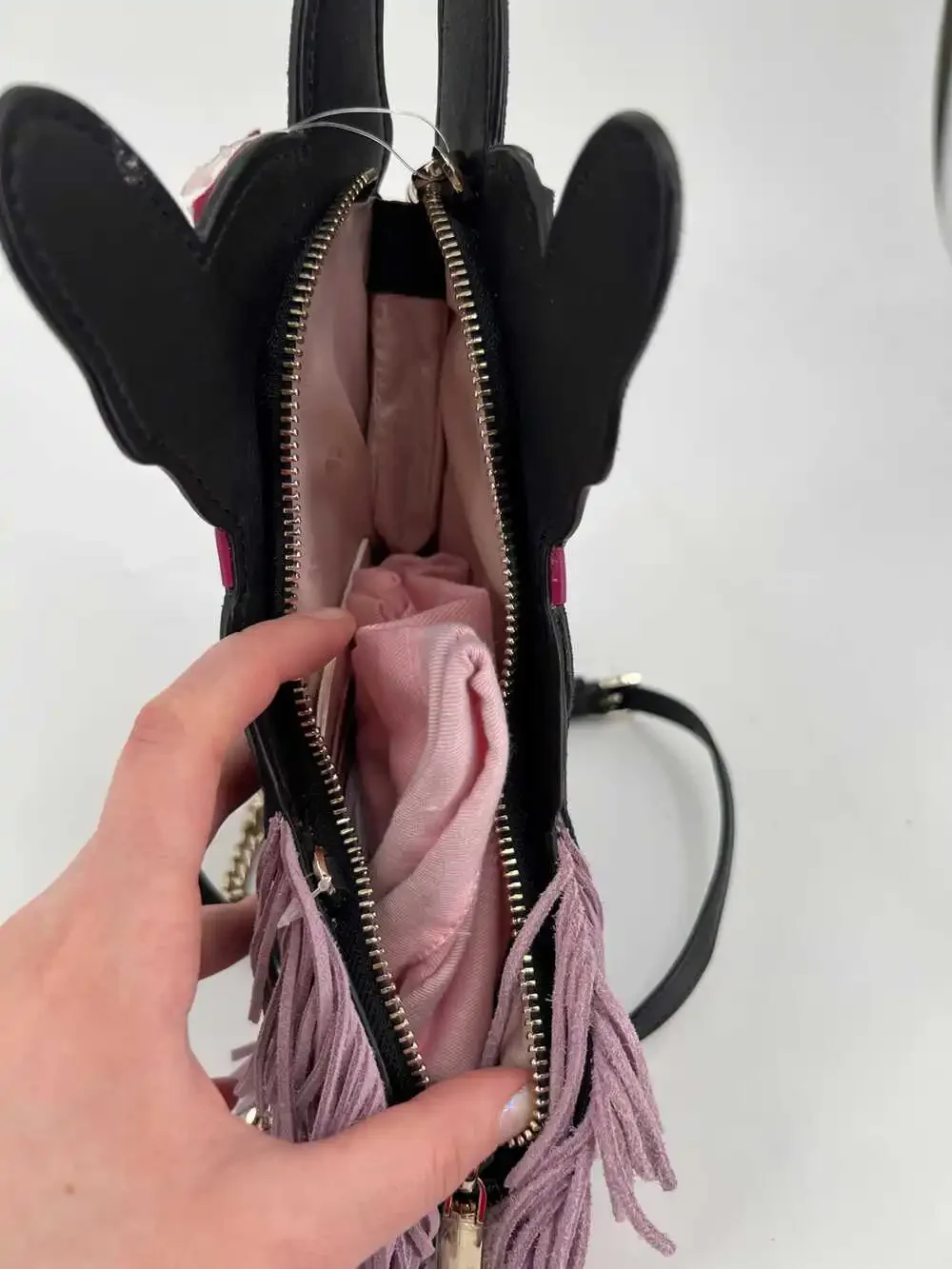 kate spade Black Francois French Bulldog Fringe Bag | Crossbody OS